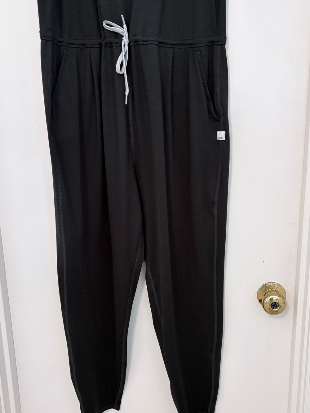 Vuori Black Sleeveless Jumpsuit with Drawstring Waist - Picture 3 of 7
